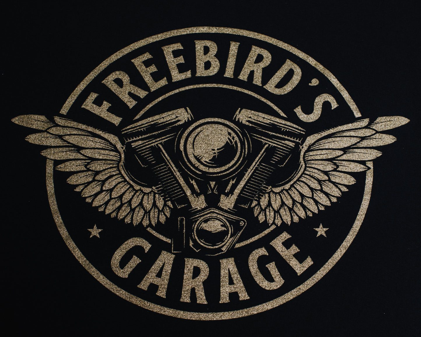 Freebird's Garage Gold Logo Tee